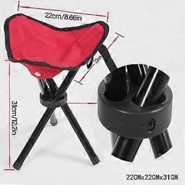 Fällbar Sittpall Tripod Stol för Utomhusvandring Camping Fiske Användning Höjd 30cm Fällbar 3-bens Stol Portabel Grön Green