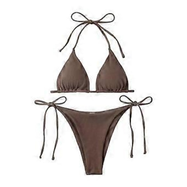 Bikiniset Dam Baddräkt för Klubbar Vattenaktiviteter Semester Spa (Kaffe L) Coffee L