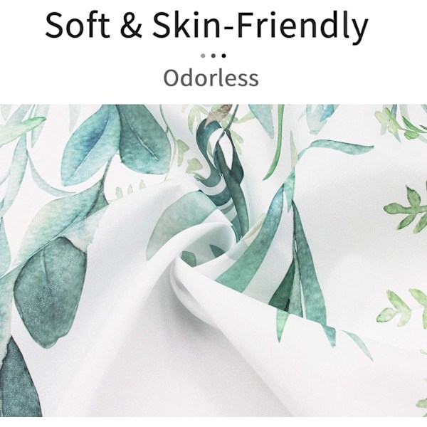 Grønt blad dusjforheng, vår salvie grønn eukalyptus blad saftig rustikk akvarell floral baderom stoff med kroker 180*180CM