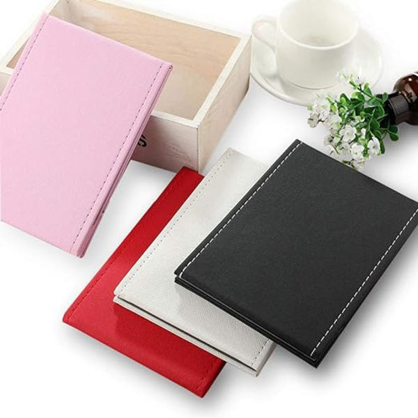 1 kpl PU-nahkainen taittuva meikkpeili - Taitettava pöytämeikkpeili matkustamiseen, kauneuteen（25,5*18cm)