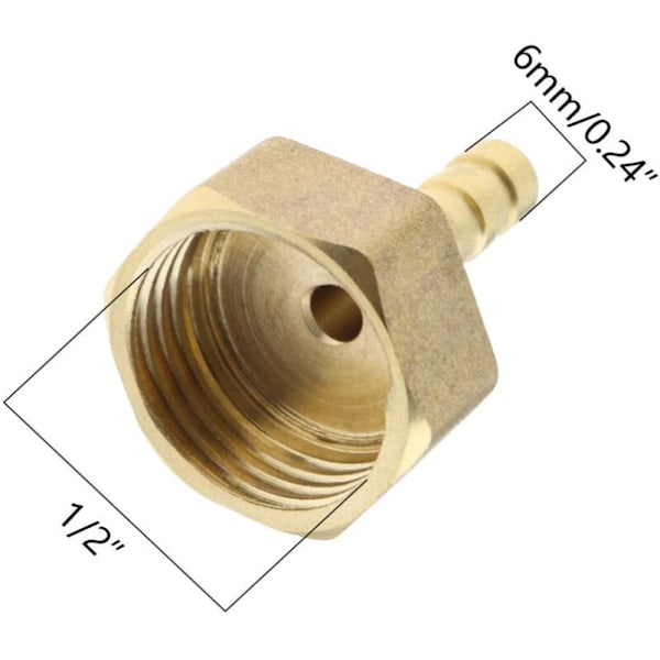 2 kpl, 6 mm 4\" Naaraslangallinen Messinki Barb Liittimet Letkun Liitäntä