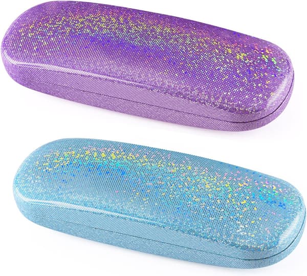 2 stk Hard Shell Brilleetui Bling PU Lær Brilleetui Pro