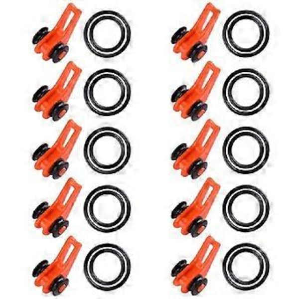 10st/5st/1st Plast Fiskekrok Säker Hållare Keeper Betestillbehör Krokar orange 10pcs