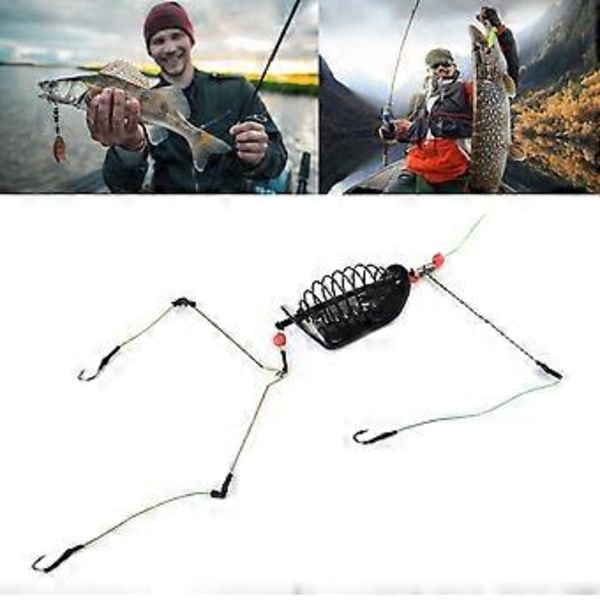 20-100g 3-linjers krokfjäder fiskmatare fiskbeten bur betesbur karpfiske tillbehör fiskeverktyg 40g