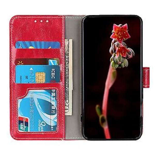 Huawei P40 Pro+ Crazy Horse -kuvioinen nahkakotelo Red