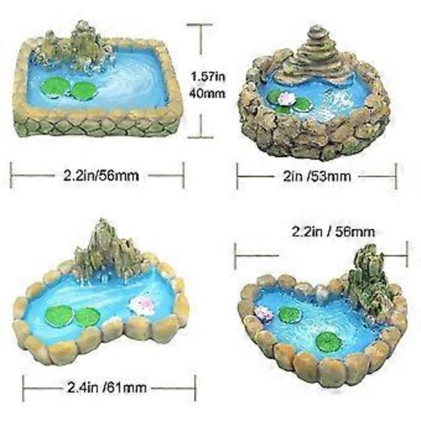 4 stk. Fe Have Miniature Dam Ornamenter Resin Miniature Have Tilbehør Hjem Mikro Landskab Dekoration