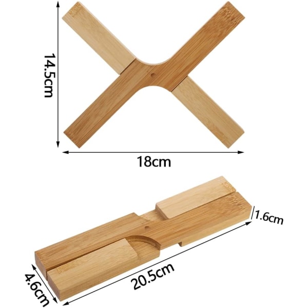 2 stk. Trivet Ekstra Tyk Trivet Naturlig Bambus Varmebestandig T