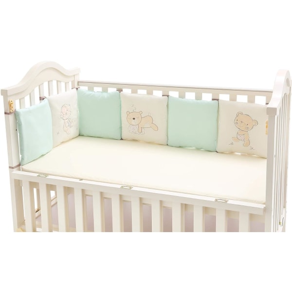 6 stk sengkant, rede, hodebeskytter, babyseng, støtfanger 30x30 cm