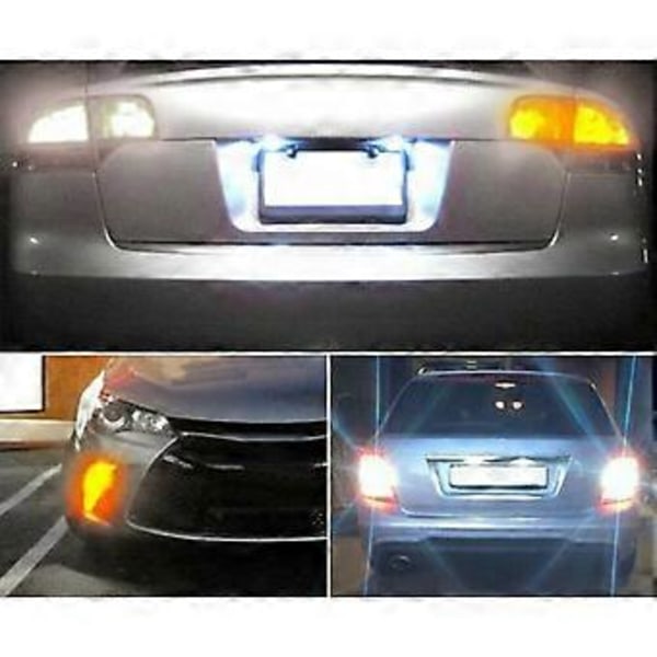 2X Högeffekts 3157 LED DRL Vit/Gul Switchback Blinkers Parkeringsljus 20-SMD-5730 Glödlampor Dubbel C