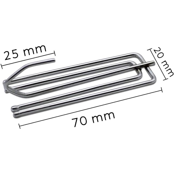 30-pack gardinkrokar i rostfritt stål - kraftiga metallklämmor