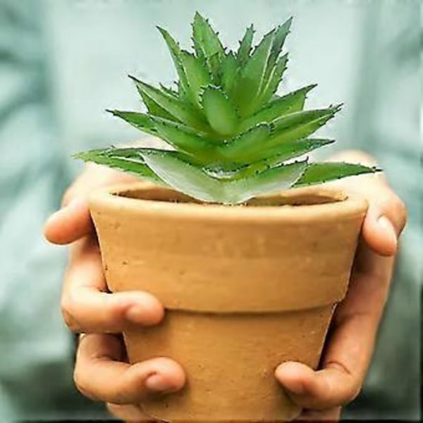 8 stk. simulations sukkulenter blomsterhoved stort pigget lille aloe kreativt DIY-tilbehør kunstige grønne planter
