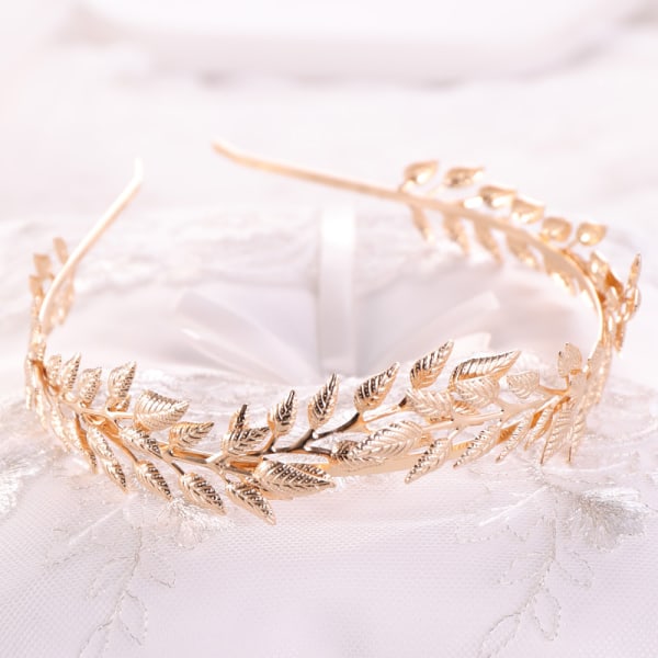 Bridal Gold Leaf Pannband 1 st Guld Headpiece Bröllop Headband