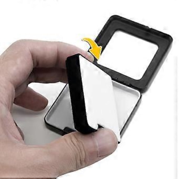Fyrkantig lös diamant display förpackningslåda metall minnessvamp ädelsten pärlor hänge organiserare hållare showcase svart L Black L
