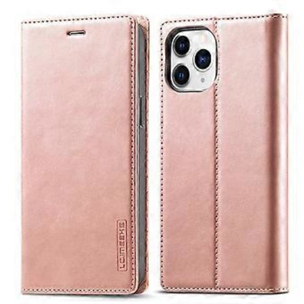 LC.IMEEKE Magnetiskt PU + TPU-fodral för iPhone 13 Pro Rose Gold