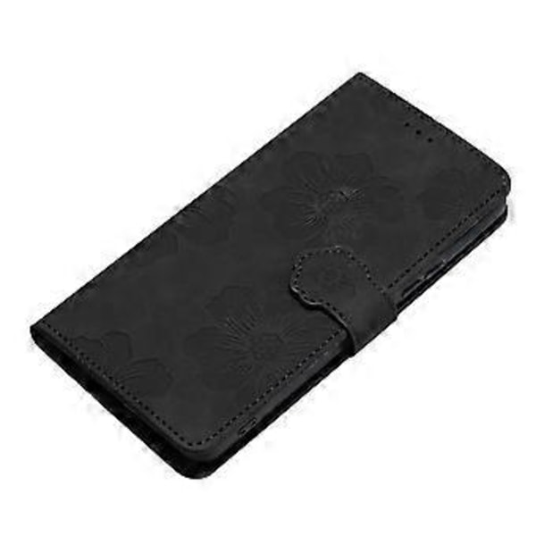 Til Samsung Galaxy S23 FE PU Læder Blomster Præget Telefon Cover Stødsikkert Stativ Wallet Cover Style A