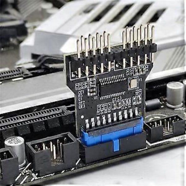 USB Splitter Hovedkort 19Pin USB2.0 til To USB2.0 9Pin Hunn Utvidelsesadapter for Forbedret Tilkobling
