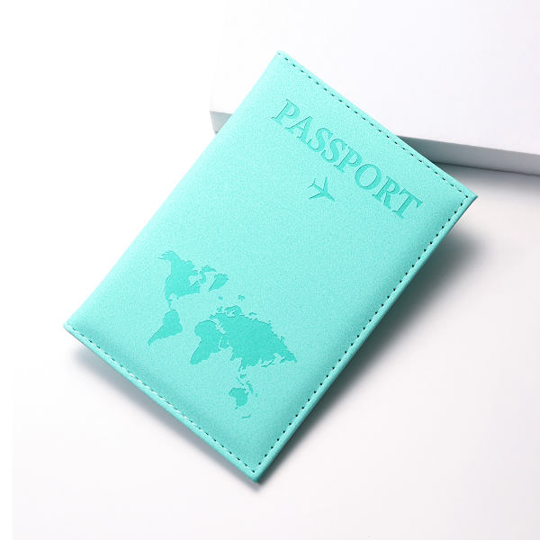 Sjöblå, PU matt karta passväska, passfodral, pass p