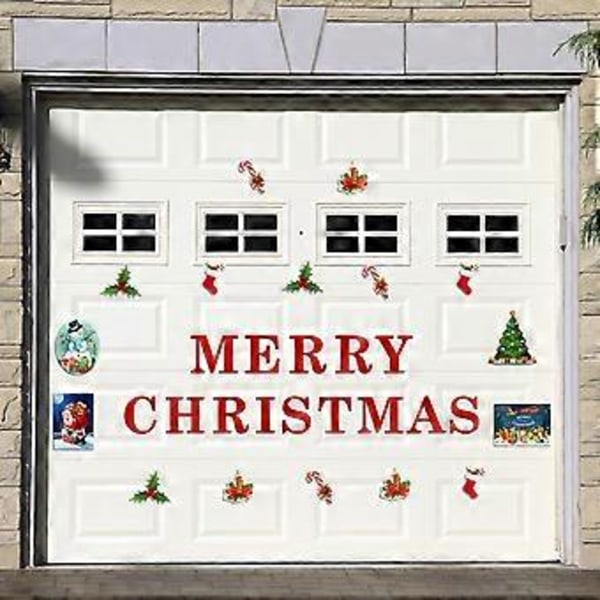 God Jul Garasjeport Dekorasjoner Magnetiske Klistremerker Magneter Kjøleskap for Bil Dekal Utendørs Jul Hjem DIY Dekor (Klassisk Stil)( style8)