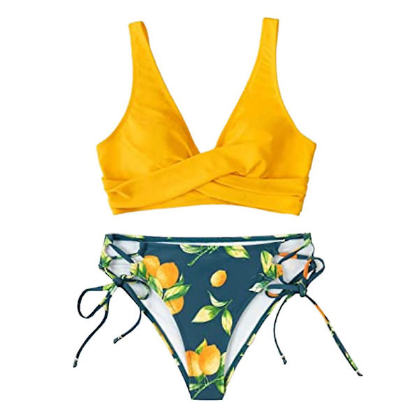 Dametøj Bikini Badedragt Front Kryds Snøre Todelt Badedragt