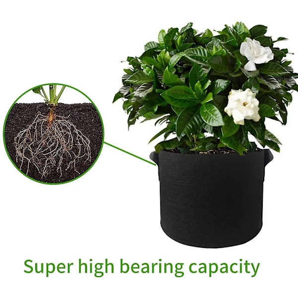 3-pakning Grow Bags Fabric Smart Pots For Plants With Handles Bundle