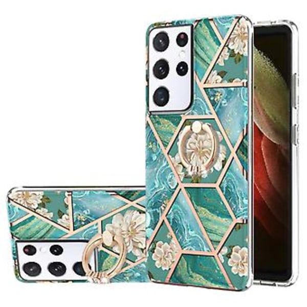 Marmorikuvioinen TPU-kuori Samsung Galaxy S21 Ultra 5G:lle Blue