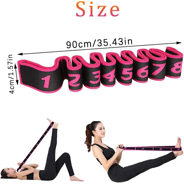 2-pack elastiska yogaband, stretchband för gym, latinska gymband