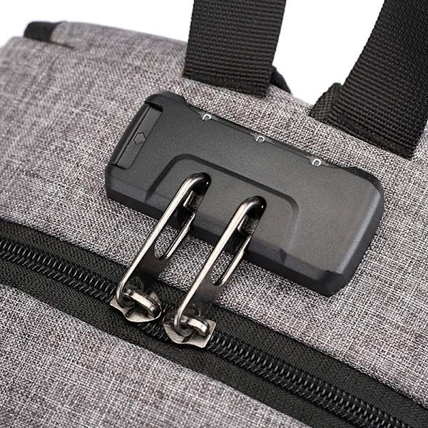 Anti-tyveri rygsæk, bærbar computer, vandtæt herre rygsæk med USB c