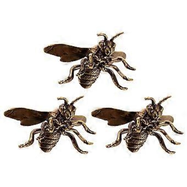 3 stk. Retro Messing Bi Statue Hjem Desktop Dekoration Lille Messing Bi-formet Figur