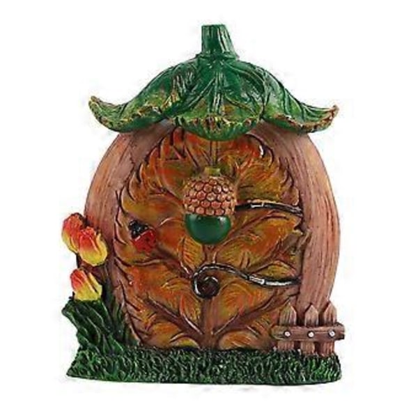 Miniature Fe Trædør og Vinduer Resin Fe Have Gnome Hjem Dør og Vinduer Træer Dekoration til Have Gård Plæne