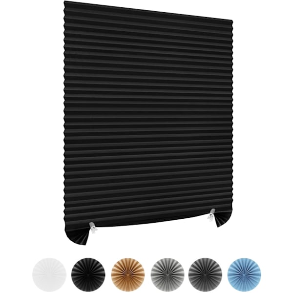 Klipp den ikke-vevde stoff av lamellen uten å bore til en passende størrelse for skyggelegging og isolasjon, enkel å installere, svart, 60x150cm