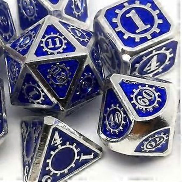 7 stk./pakke Polyhedral Zinklegering til Drageskæl DnD RPG Brætspil Terninger (08) 8