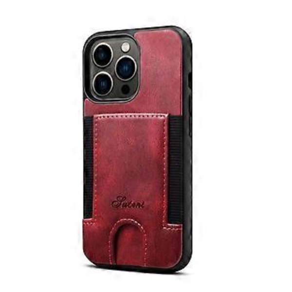 Slimmat Kortfodral Designat för iPhone11 - Plånboksfodral med Korthållare - Skyddande/Reptåligt - Kompatibelt med Apple iPhone Red iPhone11