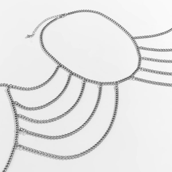 Skulderkæde Multilayer  Kvast Link Halskæde Fashion Smykker