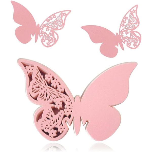 100 stykker Butterfly Bordkort Sædekort Butterfly Shape 3D Flo