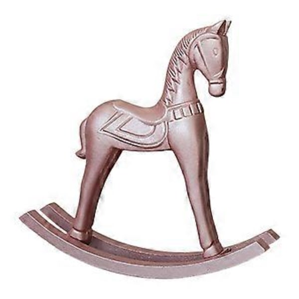 Gyngende Hest Statue Træ Borddekoration Samling Ideel Gave til Soveværelse Cafe (Pink) Pink