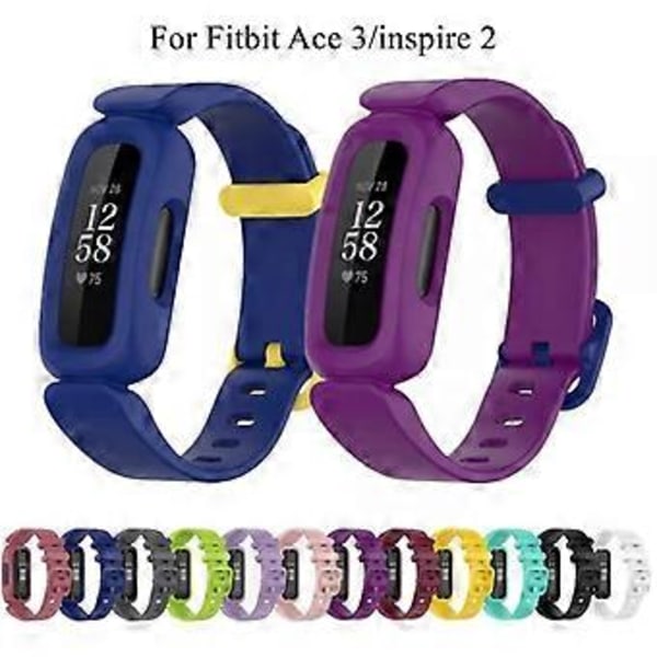 Håndleddsrem for Fitbit Ace 3 Barne Smartklokke Armbånd for Fitbit Inspire 2 Klassisk Armbånd