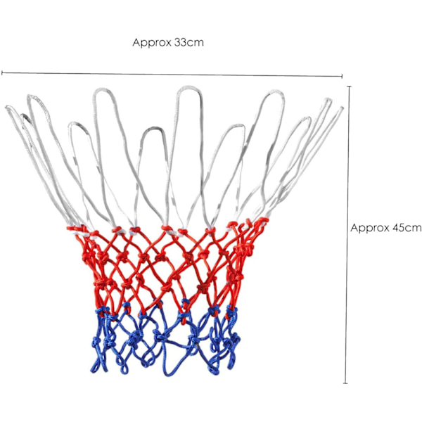 Basketball Net Hjemmesportsutstyr - Rød Hvit og Blå Nylon -