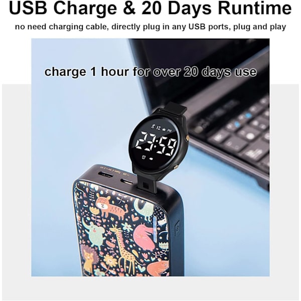 Kuntoilun aktiivisuusranneke, ei sovellusta, ei Bluetoothia, 1 tunnin lataus