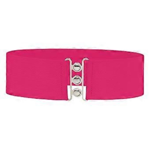 Elastiskt brett midjebälte för damer, mode stretch midjebälte för blus jeans (Rosa) Pink
