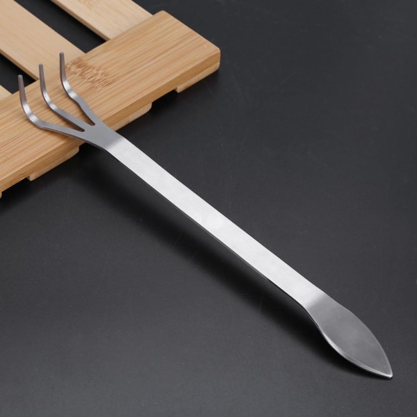 Manuell rive 3 klo rustfritt stål tannrive sett med ergonomisk