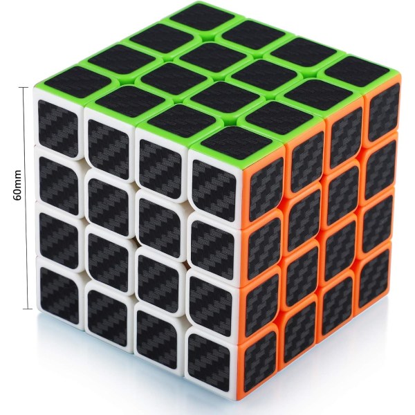 Svart - Rubiks kub 4x4 4x4 Kolfiberklistermärke Present till barn