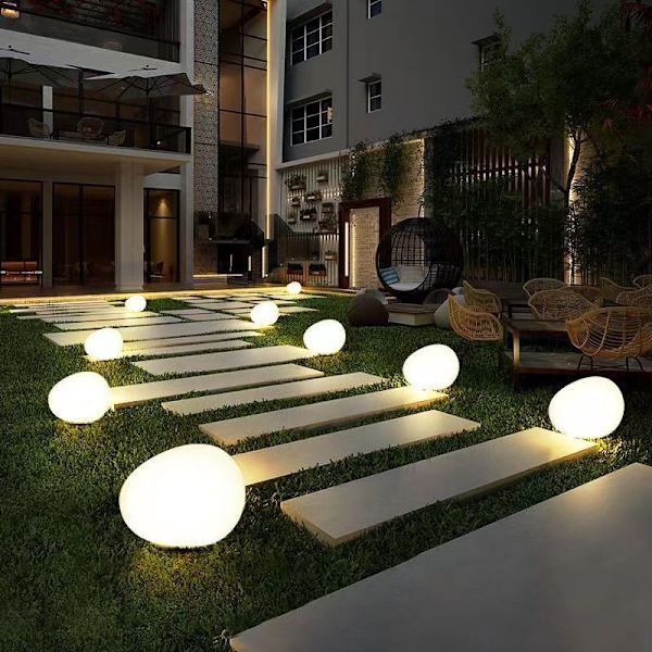 1 stk., Moderne hagelampe med LED-belysning, Vanntett