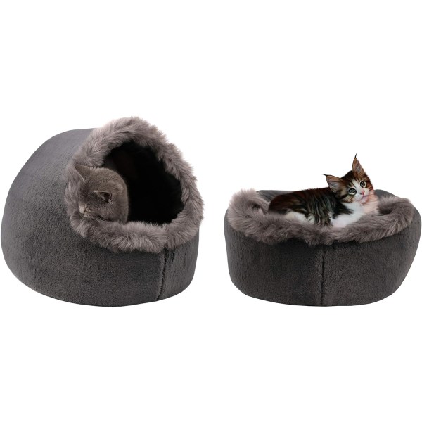 Koselig seng for små katter og hunder, iglo-seng, hule, pute, vaskbar