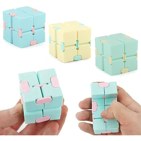 3 stk. Anti-stress legetøj Infinity Cube legetøj, Fidget Finger legetøj Stress