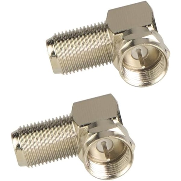 2-pakks rettvinklet F-type koaksial RG6-adapter