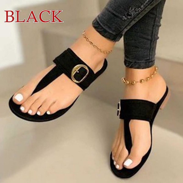 Women Sandals 2023 Summer Outdoor Beach Flip-flop Sandals Solid Fashion  Gladiator Sandals Women Flats Casual Ladies Shoes.39.M223402H