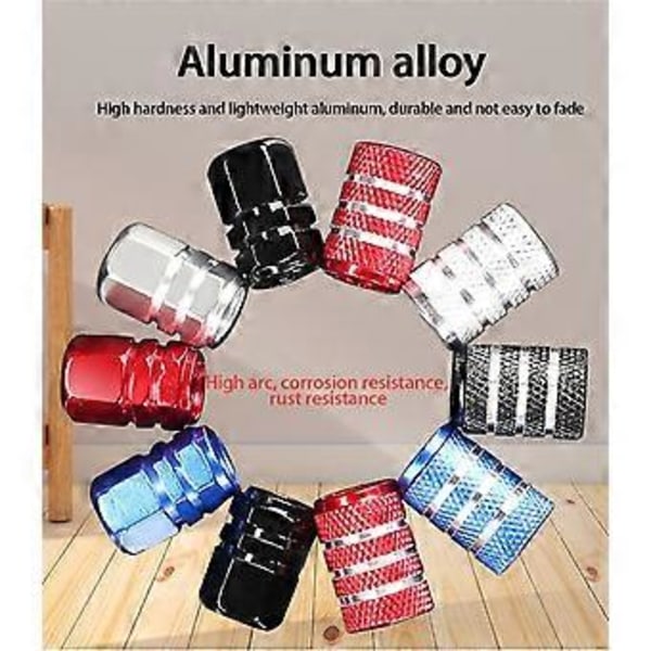 4 st Bilhjul Däckventilkåpor Aluminiumlegering Fälg Ventilstammar Stil Skydd Ventilskaft