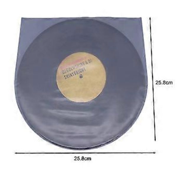 50 stk. Vinylplate Inner Sleeves Støvtett Ripebestandig Antistatisk Plast Rund Bunn EP 7inch
