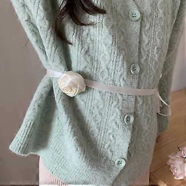 Goottilainen satiini iso ruusu riipus choker vyötärönauha kaulakoru naisille elegantti kudottu solmittu rusetti säädettävä ketjukoru beige