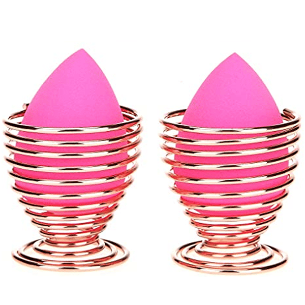 Svamphållare för skönhetssvampar, (3-pack Roséguld) Makeup Svamphållare